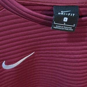 Nike Dri-FIT Burgundy Shirt with White Logo